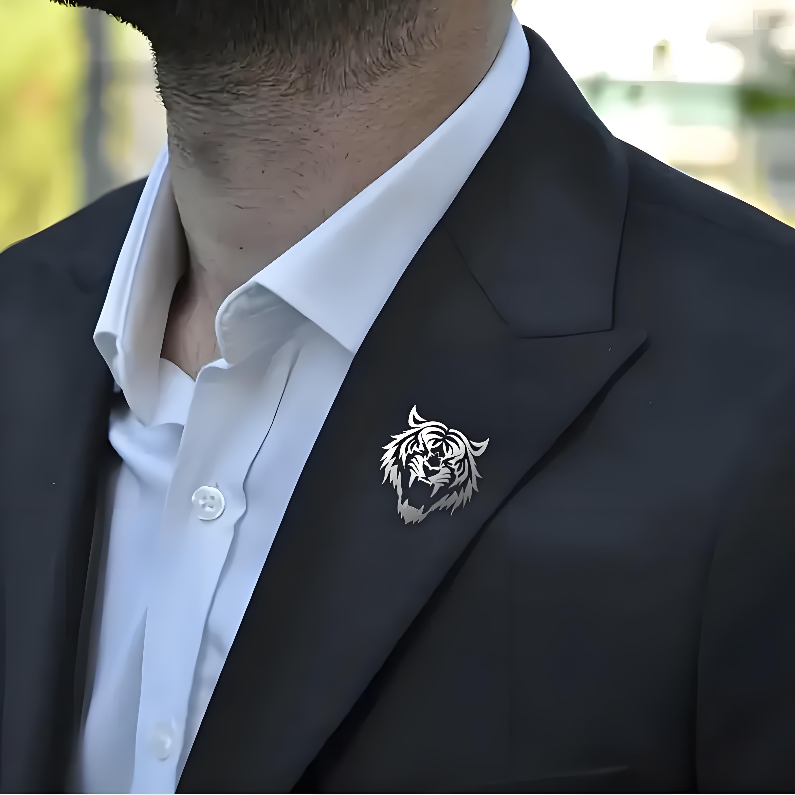 Men Accessories Gift Set - Épingle à revers tête de tigre