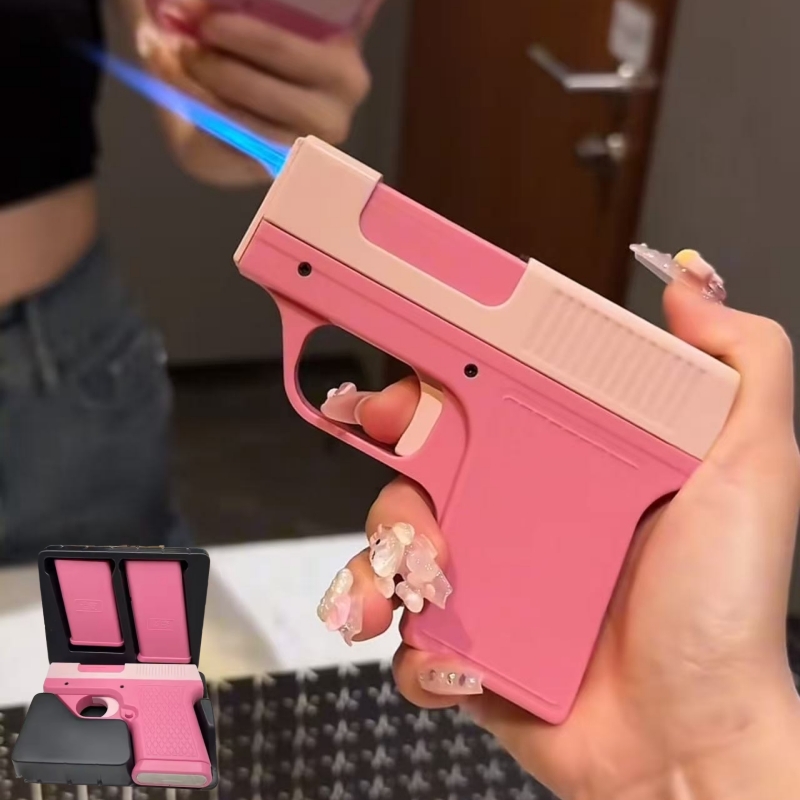 Lighter Windproof - Briquet gonflable de style pistolet, capacité