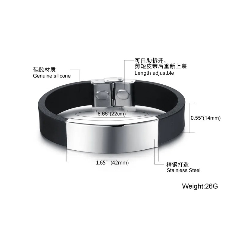 Bracelet Punk en Silicone pour - Men'S Accessories Luxury Brands avis et prix