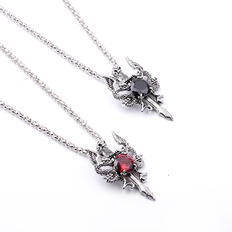 Collier croix double dragon en - Men'S Accessories Jewelry avis et prix