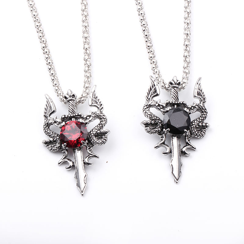 Collier croix double dragon en - Men'S Accessories Jewelry avis et prix