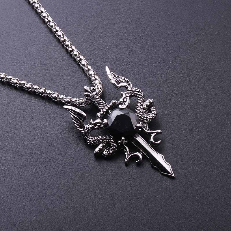 Collier croix double dragon en - Men'S Accessories Jewelry avis et prix